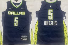 Cheap Men\'s Dallas Wings #5 Paige Bueckers Navy Stitched Basketball Jerseys