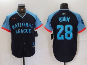 Men\'s Philadelphia Phillies #28 Alec Bohm Navy 2024 All Star Limited Stitched Jersey