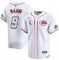 Cheap Men's Cincinnati Reds #9 Matt McLain White 2025 Speedway Classic Home Limited Stitched Baseball Jersey