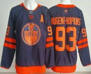 Cheap Men's Edmonton Oilers #93 Ryan Nugent Hopkins Navy Authentic Jersey