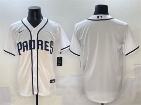 Men\'s San Diego Padres Blank White Cool Base Stitched Baseball Jersey
