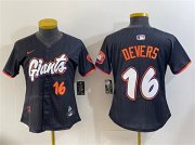 Cheap Women's San Francisco Giants #16 Rafael Devers Anthracite 2025 City Connect Limited Stitched Baseball Jersey(Run Small)