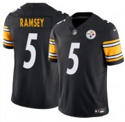 Cheap Youth Pittsburgh Steelers #5 Jalen Ramsey Black 2023 F.U.S.E. Vapor Untouchable Limited Football Stitched Jersey