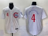 Cheap Men's Chicago Cubs #4 Pete Crow-Armstrong White Pinstripe 2nd Alternate Limited Stitched Baseball Jersey