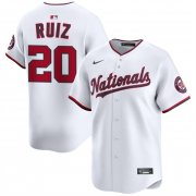 Cheap Men's Washington Nationals #20 Keibert Ruiz White 2025 Home Limited Stitched Baseball Jersey