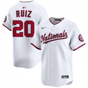Cheap Men\'s Washington Nationals #20 Keibert Ruiz White 2025 Home Limited Stitched Baseball Jersey