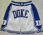 Cheap Men's Duke Blue Devils White Just Don Shorts