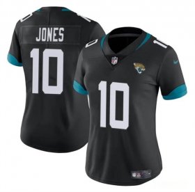 Cheap Women\'s Jacksonville Jaguars #10 Mac Jones Black Vapor Stitched Jersey(Run Small)