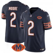 Men's Chicago Bears #2 D.J. Moore Navy 2025 F.U.S.E. With VMH Patch Vapor Untouchable Limited Football Stitched Jersey Cheap Wholesale