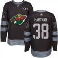 Wholesale Cheap Adidas Wild #38 Ryan Hartman Black 1917-2017 100th Anniversary Stitched NHL Jersey
