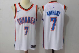 Wholesale Cheap Men\'s Oklahoma City Thunder #7 Carmelo Anthony New White 2017-2018 Nike Swingman Stitched NBA Jersey