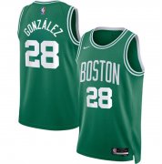 Cheap Men's Boston Celtics #28 Hugo Gonzalez Kelly Green 2024 Draft Icon Edition Stitched Basketball Jersey