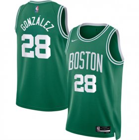 Cheap Men\'s Boston Celtics #28 Hugo Gonzalez Kelly Green 2024 Draft Icon Edition Stitched Basketball Jersey