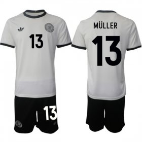 Men\'s Germany #13 Thomas Muller White 2025 Home Soccer Jersey Suit