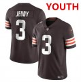Youth Cleveland Browns #3 Jerry Jeudy Brown Vapor Limited Stitched Football Jersey Cheap Wholesale