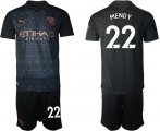 Wholesale Cheap Men 2020-2021 club Manchester City away 22 black Soccer Jerseys