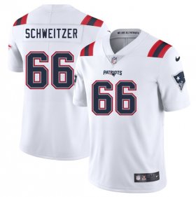 Men\'s New England Patriots #66 Wes Schweitzer White 2025 Vapor Limited Football Stitched Jersey Cheap