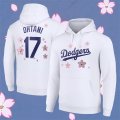 Cheap Men's Los Angeles Dodgers #17 Shohei Ohtani White 2025 Tokyo Series Pullover Hoodie