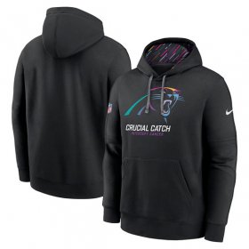 Men\'s Carolina Panthers Black 2024 Crucial Catch Club Pullover Hoodie