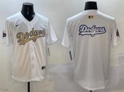 Men's Los Angeles Dodgers Team Big Logo White 2025 Gold Collection Limited Stitched Baseball Jersey Cheap