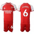Men's Arsenal F.C #6 Gabriel Red 2025 Home Soccer Jersey Suit Cheap