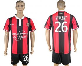 Wholesale Cheap OGC Nice #26 Vincent Home Soccer Club Jersey