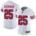 Wholesale Cheap Nike 49ers #25 Richard Sherman White Rush Women's Stitched NFL Vapor Untouchable Limited Jersey