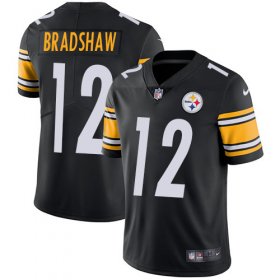 Wholesale Cheap Nike Steelers #12 Terry Bradshaw Black Team Color Men\'s Stitched NFL Vapor Untouchable Limited Jersey