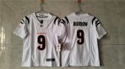 Women's Cincinnati Bengals #9 Joe Burrow White F.U.S.E. Vapor Football Stitched Jersey(Run Small) Cheap Wholesale