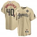 Men's Arizona Diamondbacks #40 Madison Bumgarner Gold 2023 World Series City Connect Cool Base Stitched Baseball Jersey