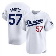 Cheap Men's Los Angeles Dodgers #57 Luis Garcia White Cool Base Stitched Baseball Jersey