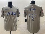 Men's Chicago Cubs Gray Harry Caray Holy Cow Patch Limited Stitched Baseball Jersey Cheap