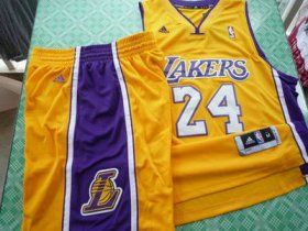 Wholesale Cheap Los Angeles Lakers 24 Kobe Bryant yellow swingman Basketball Suit