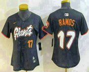 Cheap Women's San Francisco Giants #17 Heliot Ramos Number Black 2025 City Connect Limited Stitched Jersey