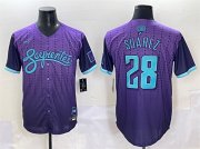 Men's Arizona Diamondbacks #28 Eugenio Suarez Purple 2025 City Connect Limited Stitched Baseball Jersey