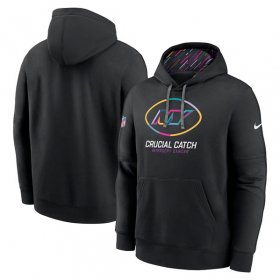 Men\'s New York Jets Black 2024 Crucial Catch Club Pullover Hoodie