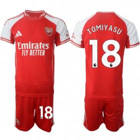 Men\'s Arsenal F.C #18 Takehiro Tomiyasu Red 2025 Home Soccer Jersey Suit Cheap
