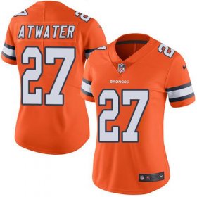 Wholesale Cheap Nike Broncos #27 Steve Atwater Orange Women\'s Stitched NFL Limited Rush Jersey