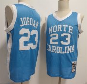Cheap Men's North Carolina Tar Heels #23 Michael Jordan Light Blue Throwback Stitched Jersey