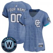 Cheap Women's Washington Nationals Active Player Custom Blue 2025 City Connect Limited Stitched Baseball Jersey(Run Small)