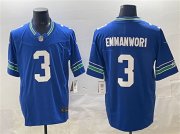 Men's Seattle Seahawks #3 Nick Emmanwori Royal 2024 F.U.S.E Throwback Vapor Limited Football Stitched Jersey Cheap Wholesale