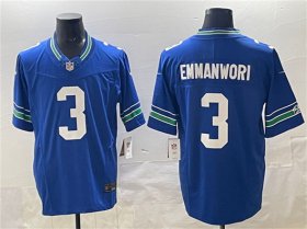 Men\'s Seattle Seahawks #3 Nick Emmanwori Royal 2024 F.U.S.E Throwback Vapor Limited Football Stitched Jersey Cheap Wholesale