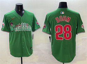 Men\'s Philadelphia Phillies #28 Alec Bohm Green Phanatic Limited Stitched Jersey Cheap