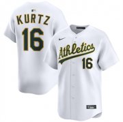 Men's Oakland Athletics #16 Nick Kurtz White 2024 Home Limited Stitched Jersey Cheap Wholesale