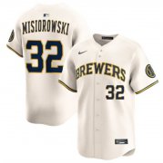 Cheap Men's Milwaukee Brewers #32 Jacob Misiorowski Cream 2025 Limited Stitched Baseball Jersey