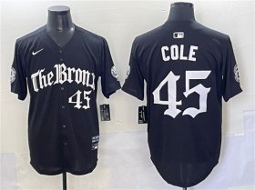 Men\'s New York Yankees #45 Gerrit Cole Black \'Gothic Legacy Edition\' Vapor Premier Limited Stitched Baseball Jersey