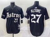 Men's Houston Astros #27 Jose Altuve Black Gothic 'Houston Born Barrio Raised' Limited Stitched Baseball Jersey Cheap