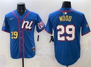 Men's National League #29 James Wood Blue 2025 All-Star Edition Limited Stitched Baseball Jersey Cheap Wholesale