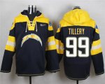 Wholesale Cheap Nike Chargers #99 Jerry Tillery Navy Blue Player Pullover Hoodie