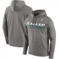 Wholesale Cheap Men's Philadelphia Eagles Nike Gray Sideline Circuit Pullover Performance Hoodie